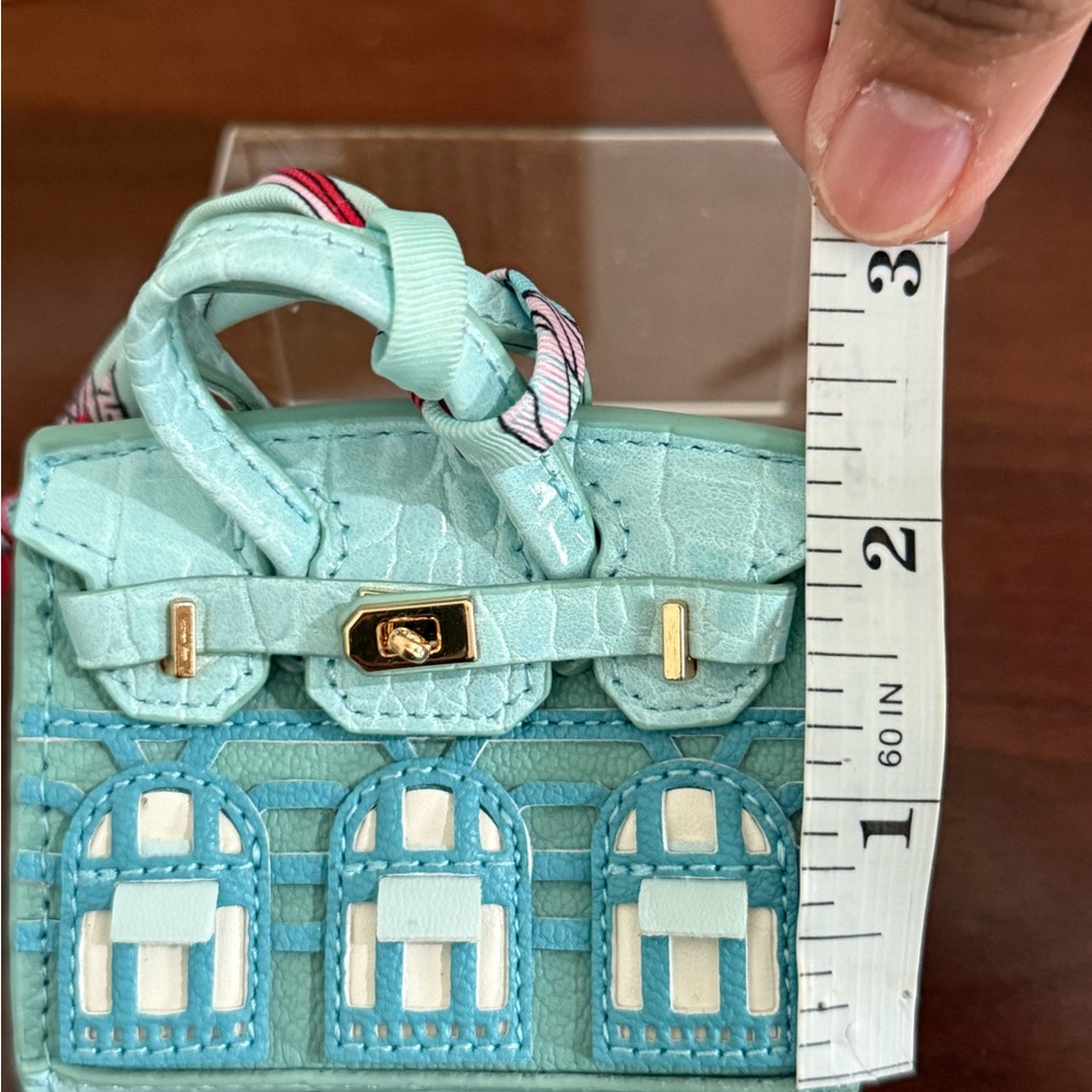 New Mini Designer Cyan blue Handbag bag charm keychain - Picture 8 of 10